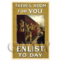 Room For You Enlist Today - Miniature WWI Poster