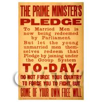 Prime Ministers Pledge - Miniature WWI Poster