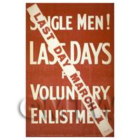 Last Days To Enlist - Miniature WWI Poster
