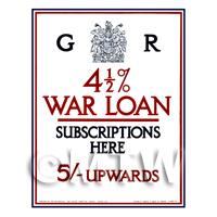 4 1/2 Percent Interest War Loan - Miniature Dollshouse WWI Poster