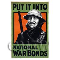 Put It Into War Bonds - Miniature WWI Poster