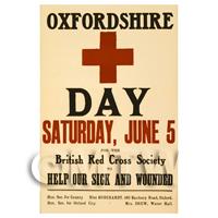 Oxfordshire Red Cross Day - Miniature WWI Poster