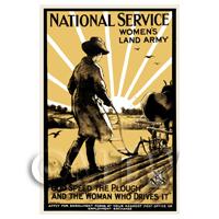 Womens Land Army - Miniature WWI Poster