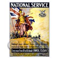 National Service - Miniature WWI Poster