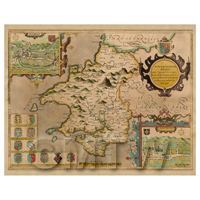 Dolls House Miniature John Speed Aged Pembrokeshire Map