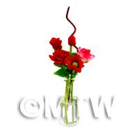 5 Mixed Long Stem Flowers in a Glass Vase (GV76)