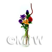 5 Mixed Long Stem Flowers in a Glass Vase (GV78)