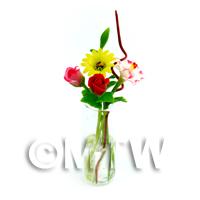 4 Mixed Long Stem Flowers in a Glass Vase (GV81)