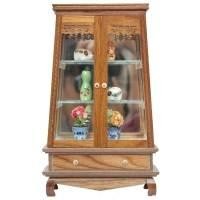 Dolls House Miniature Teak and Glass Display (A1B)