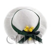 Dolls House Miniature White And Green Ladies Hat