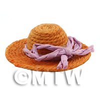 Dolls House Miniature Small Yellow String Hat