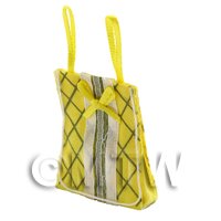 Dolls House Miniature Yellow Fabric Shopping Bag