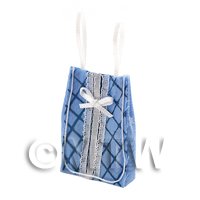 Dolls House Miniature Blue Fabric Shopping Bag