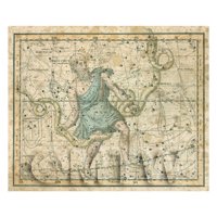 Dolls House Miniature Aged 1800s Star Map With Serpens And Serpentaurus