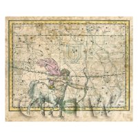 Dolls House Miniature Aged 1800s Star Map With Sagittaries