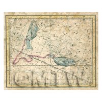 Dolls House Miniature Aged 1800s Star Map With Pisces
