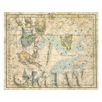 Dolls House Miniature Aged 1800s Star Map With Orion, Lepus And Septrum