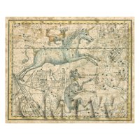 Dolls House Miniature Aged 1800s Star Map With Canis Minor And Monoceros