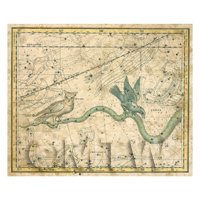 Dolls House Miniature Aged 1800s Star Map With Noctua, Corvus And Hydra