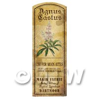 Dolls House Herbalist/Apothecary Agnus Castus Herb Long Colour Label