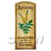 Dolls House Herbalist/Apothecary Agrimony Herb Short Colour Label