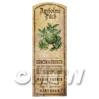 Dolls House Herbalist/Apothecary Amboina Pitch Herb Long Colour Label