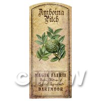 Dolls House Herbalist/Apothecary Amboina Pitch Herb Short Colour Label
