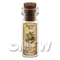 Dolls House Apothecary Amboina Pitch Herb Short Sepia Label And Bottle