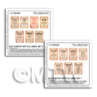 14 Different Dolls House Miniature Apothecary Labels