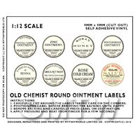 8 Assorted Miniature Round Apothecary Labels 