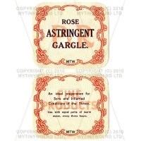 Rose Astringent Gargle 2 Part Apothecary Label