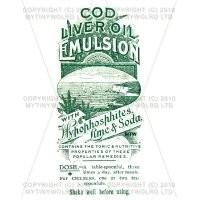 Cod Liver Oil Emulsion Miniature Apothecary Label