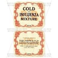 Cold and Influenza Mixture 2 Part Apothecary Label