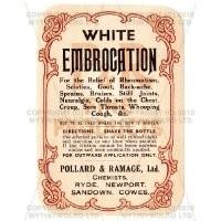White Embrocation Miniature Apothecary Label