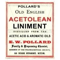 Acetolean Liniment Miniature Apothecary Label