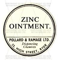 Zinc Ointment Miniature Round Apothecary Label