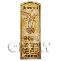 Dolls House Herbalist/Apothecary Arrowroot Plant Herb Long Sepia Label