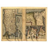 Dolls House Miniature Old Map Asia Minor From The Late 1500s