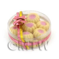 Dolls House Miniature Box of 14 Biscuits With Raspberry Centre
