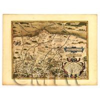 Dolls House Miniature Old Map Of Barviar From The Late 1500s