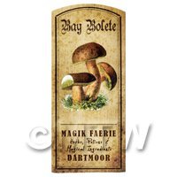 Dolls House Miniature Apothecary Bay Bolete Fungi Colour Label