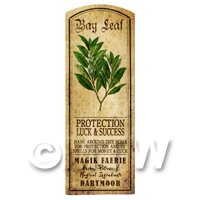 1/12th scale - Dolls House Herbalist/Apothecary Bay Leaf Herb Long Colour Label