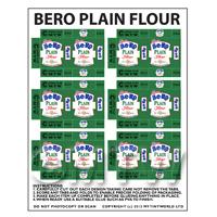 Dolls House Miniature Sheet of 6 Bero Plain Flour Boxes