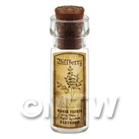 Dolls House Apothecary Billberry Herb Short Sepia Label And Bottle