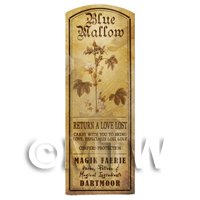 Dolls House Herbalist/Apothecary Blue Mallow Plant Herb Long Sepia Label