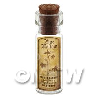 Dolls House Apothecary Blue Mallow Herb Short Sepia Label And Bottle