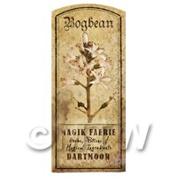 Dolls House Herbalist/Apothecary Bogbean Herb Short Sepia Label