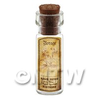 Dolls House Apothecary Borage Herb Short Sepia Label And Bottle