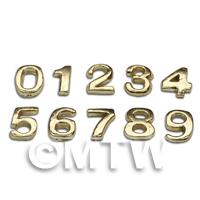 Dolls House Miniature Brass Numbers 0-9