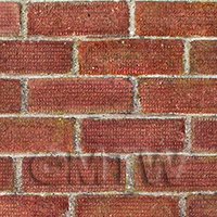Pack of 5 Dolls House Dark Red Wave Textured Brick Pattern Cladding Sheets